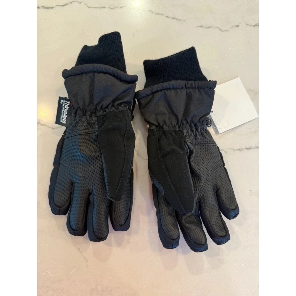 NEW N'Ice Caps Kids Waterproof Winter Thinsulate Warm Gloves Black 5-6 Years